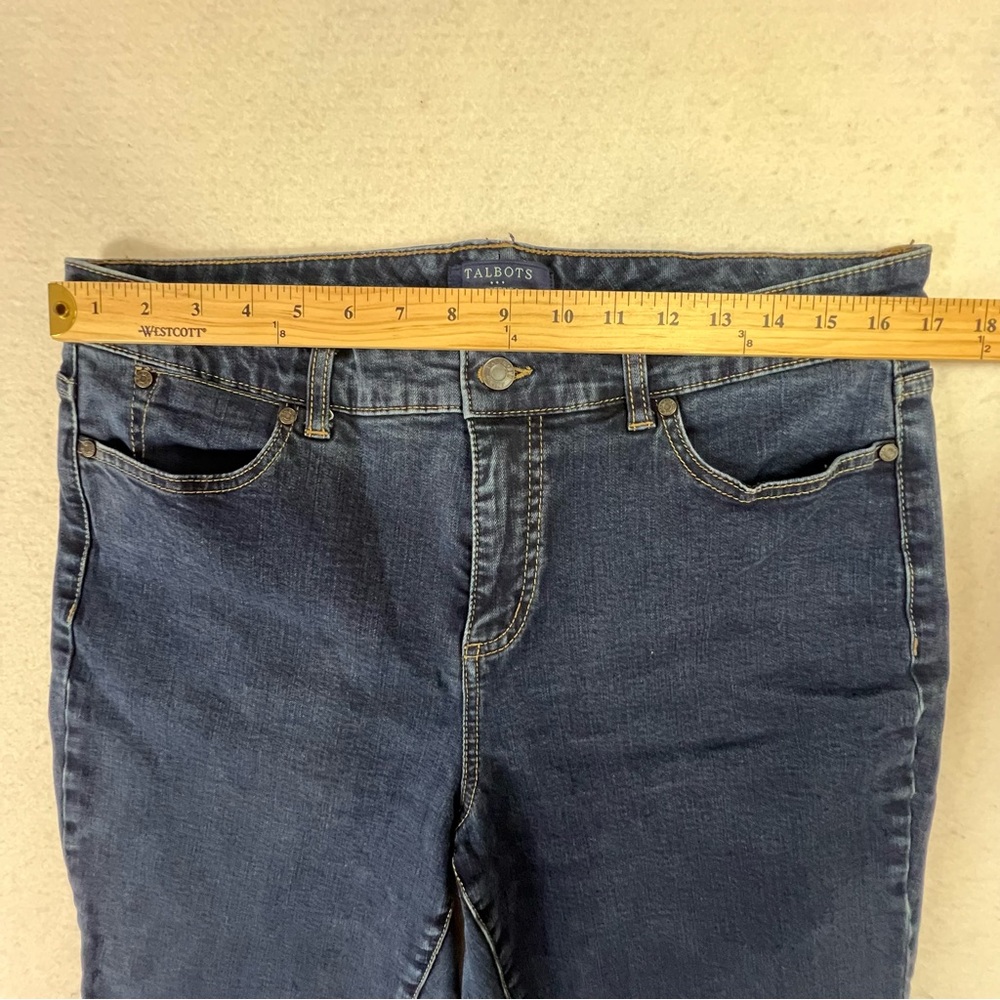 Talbots Jeans Simply Flattering Blue Denim 5-Pocket Straight Leg Size 14 Western - Picture 7 of 10